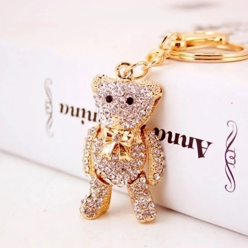 Rhinestone Bear Bag Charm